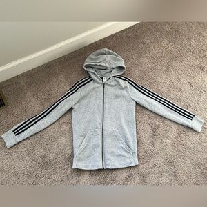 Adidas Heather Gray Zip-Up Hoodie
